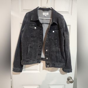 Time and Tru Black Denim Jacket Size Large